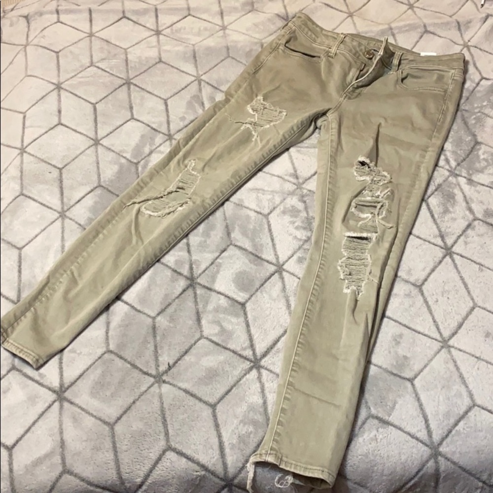 American eagle green skinny jeans